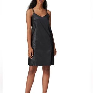 Universal Standard Hen Black Faux Leather Sleeveless Slip Mini Dress Size 12-14
